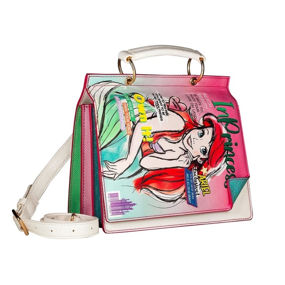 Disney Little Mermaid x Danielle Nicole Ariel Magazine Crossbody Bag Multicolor - Picture 2 of 5